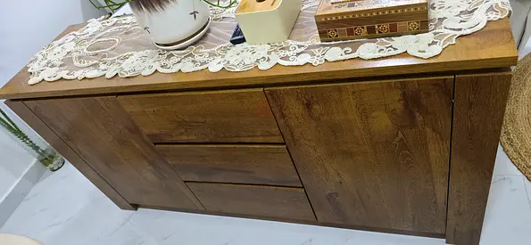Solid Wood Sideboard / Buffet Cabinet - Dark Oak Finish