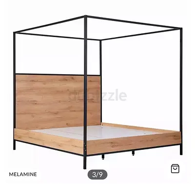 Offering an industrial twist to its classic poster design, this king-sized bed is a unique choice fo