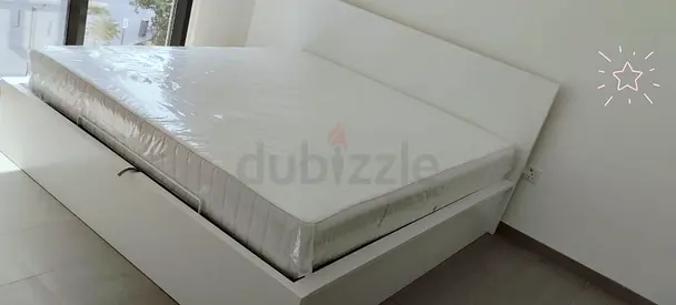 IKEA hydraulic king size bed frame with storage inside full bed frame with IKEA mattress 180×200cm