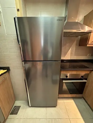 Hitachi Silver Double-Door Refrigerator - Good Condition