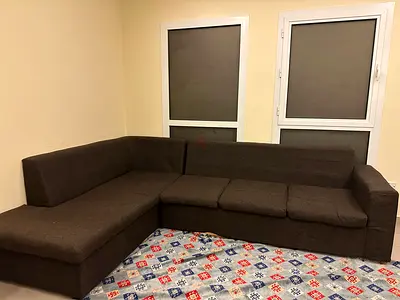 Brown L-shaped Corner Sofa - Good Condition