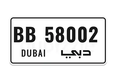 Dubai special number plate 58002