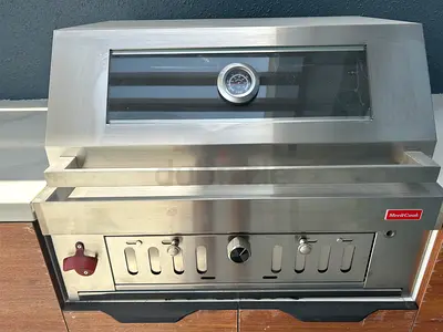 MeritCook Stainless Steel Built-in Charcoal BBQ Grill with Lid