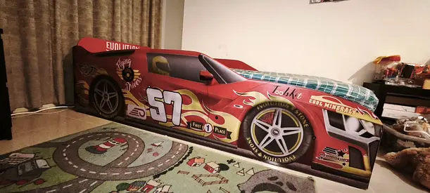 Car bed for boys. With mattress