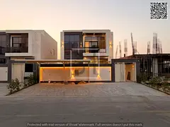 Villa for sale opposite a garden, including registration fees, electricity, water and air conditioni