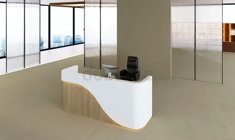 Modern White Reception Desk - Custom Reception Desk Design