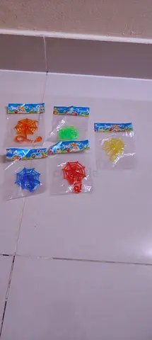 Brand New Colorful Sticky Spider Web Toys Set of 5