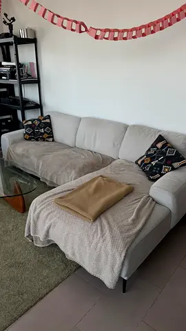 Light grey 3-seater fabric sofa in good condition