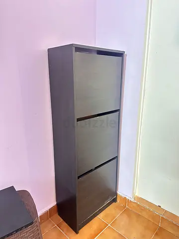 Modern Dark Brown 3-Tier Storage Shoe Rack