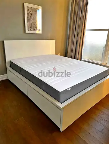 IKEA MALM King Size Bed + 2 Storage Drawers + Mattress