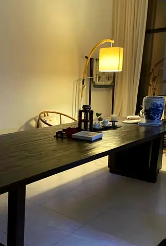 Solid wood big dinning table tea table
