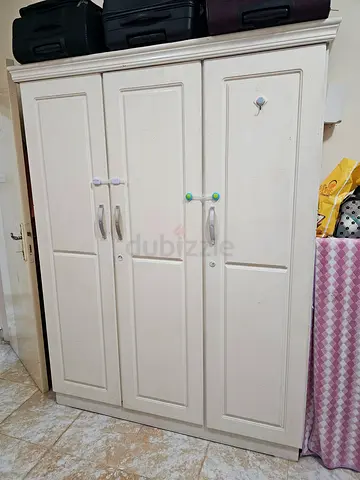 White 3-Door Wardrobe / Armoire - Good Condition