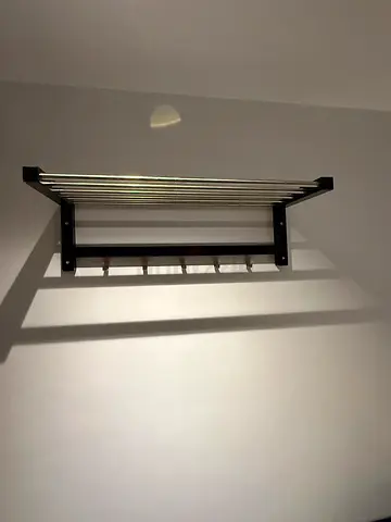 Wall-mounted drying rack / towel rack - metal and wood