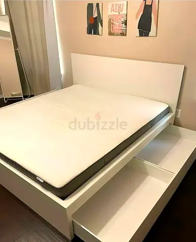 Ikea Malm bed with mattress queen size