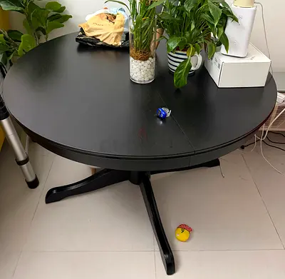 IKEA extendable dining table with 6 chairs