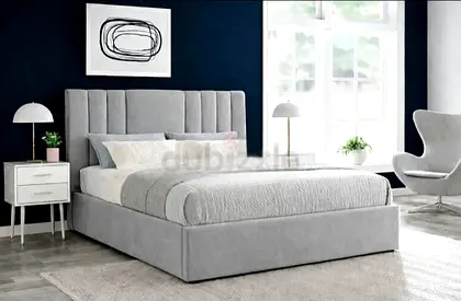 New modern design king size bed with medical Metreses gray clr beautiful hed board design