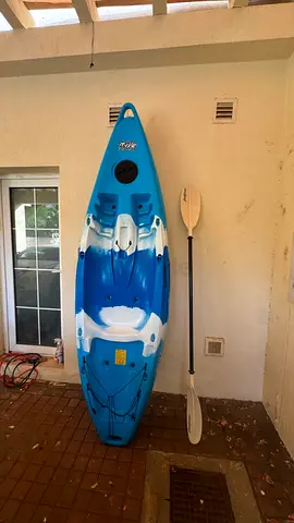Single Sit-On-Top Kayak with Paddle - Good Condition