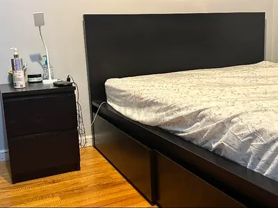 IKEA MALM King Size Bed + 2 Storage Drawers + Mattress