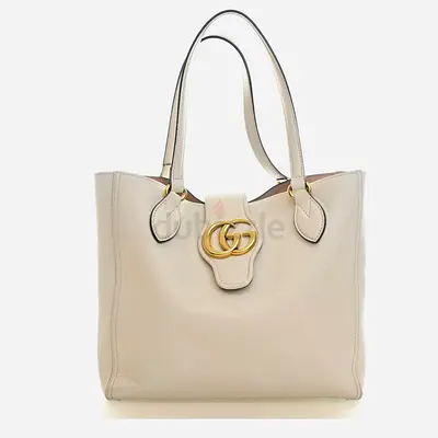 Gucci Dahlia Small Mystic White Calfskin Leather Tote Bag