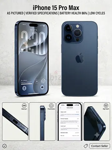 iPhone 15 Pro Max - 256GB Deep Blue | Battery 86% | Good Condition