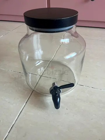 Glass Beverage Dispenser with Tap and Lid - 5L (used)