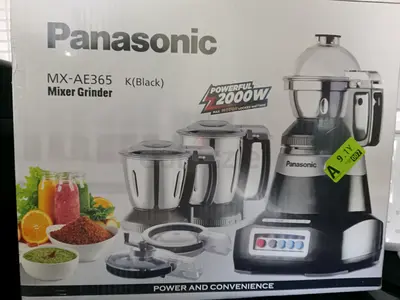 Panasonic MX-AE365 Mixer Grinder (Black) - 2000W, 3 Jars