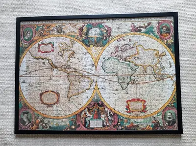 Jigsaw Puzzle Framed (ready to hang) - World Map
