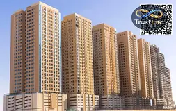 One-bedroom apartment with a living room and furniture for sale in Paradise Tower, Emirates City, Aj