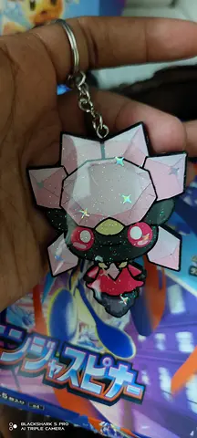 Cute Pink Crystal Pokemon Keychain Charm