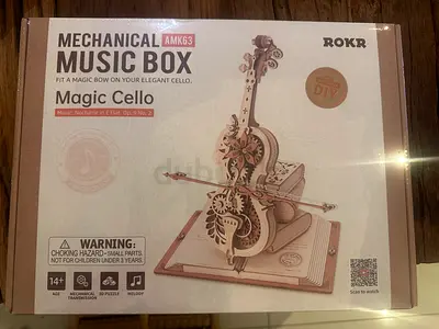 ROKR Mechanical Music Box Magic Cello Wooden 3D Puzzle DIY Model Kit