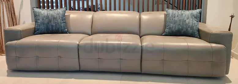 Natuzzi Leather 3-Seater Sofa with 2x electric recliners