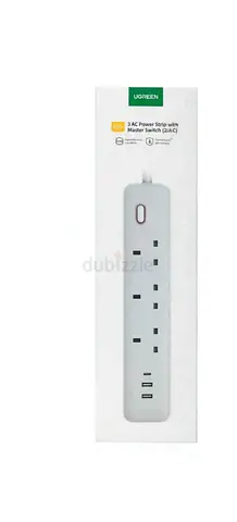 Ugreen 3-Outlet Power Strip with USB Ports and Master Switch