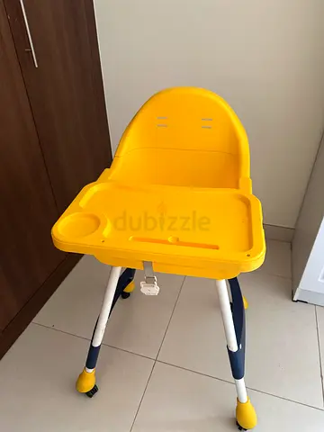 Yellow Baby High Chair with Removable Tray - Good Condition