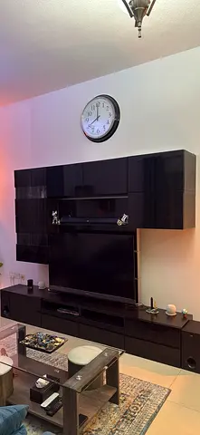 IKEA Modern Wall-Mounted TV Unit / Entertainment Center | High Gloss Black | Excellent Condition