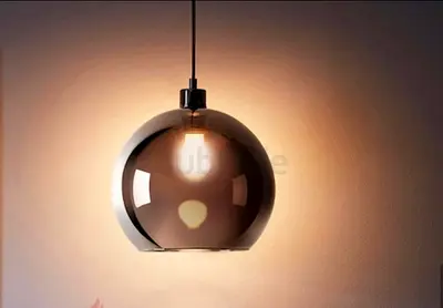 IKEA Pedant 30 cm Modern smoked glass globe pendant light - single hanging lamp