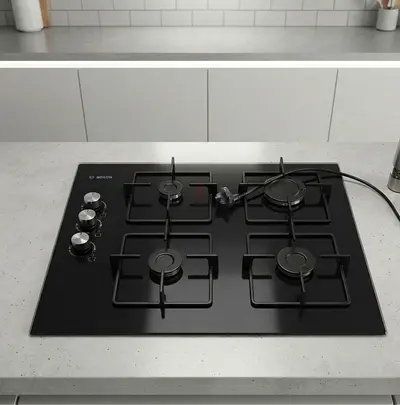 Bosch Latest Model Built-in Black Gas Hob 60cm – Premium German Engineering