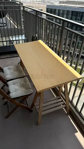 Wooden folding dining chair with cushion - good condition