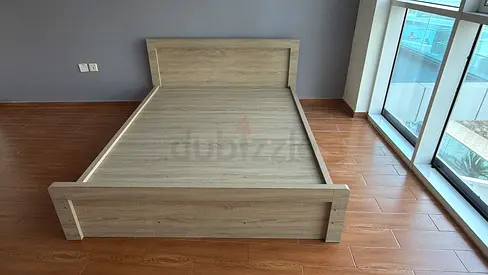 Single/Small Double Wooden Bed Frame in Light Oak Finish - Good Condition