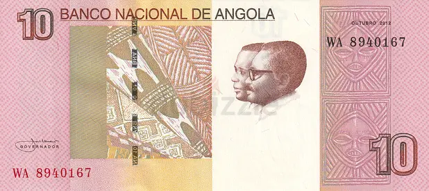 ANGOLA 10 KWANZAS BANKNOTE 2012