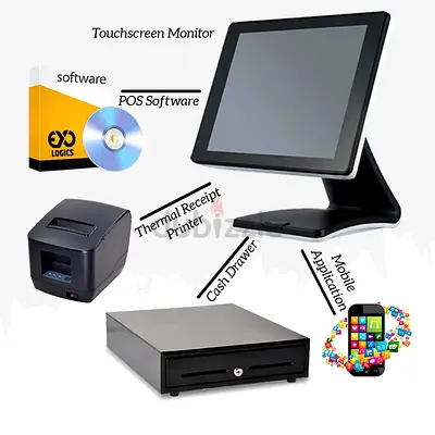 POS Cashier Solution for Shops Restaurants all hardware with software