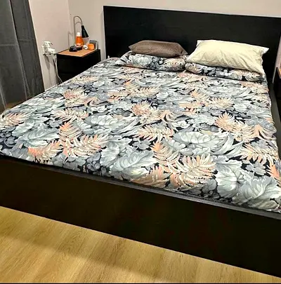 IKEA MALM Queen Size Bed + 2 Storage Drawers + Mattress
