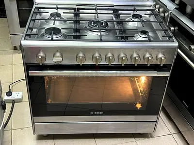 Bosch 90cm Stainless Steel Gas Range Cooker with Oven - Good Condition
