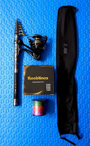 Telescopic Fishing Rod Reel Set with Line and Carry Bag (2.4M)
