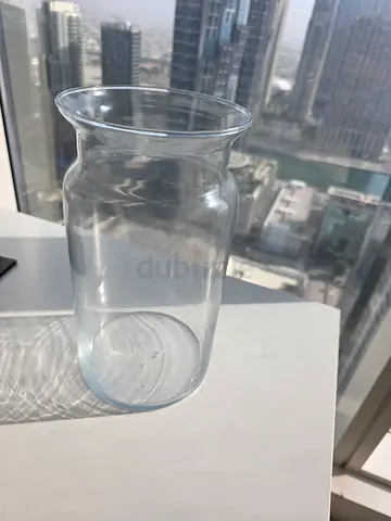 Clear Glass Flower Vase - Tall Decorative Vase