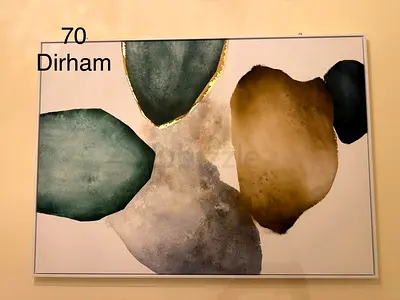 Framed Abstract Watercolor Wall Art - 70 AED