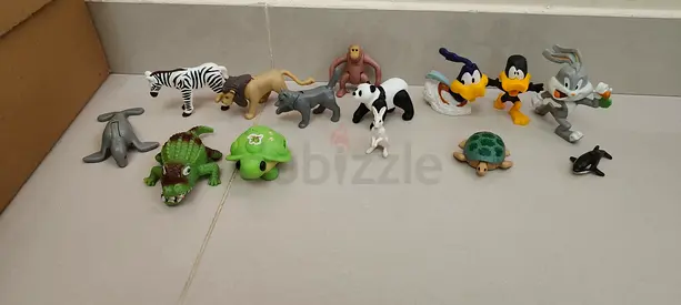 Assorted Toy Animal and Cartoon Character Figures Collection