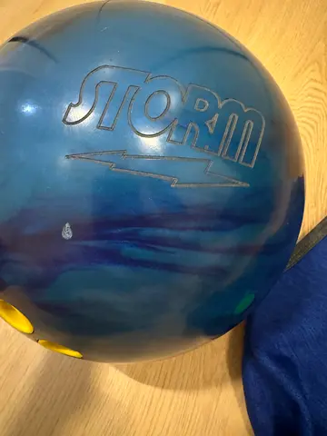 Storm bowling ball - used, single ball with thumb holes