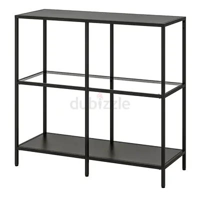 VITTSJÖ
Shelving unit, black-brown/glass, 100x93 cm