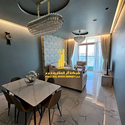 ✨The most luxurious and elegant two-bedroom apartment with a sea view available for annual rent in Al Waha Towers✨ Enjoy a luxurious atmosphere and b