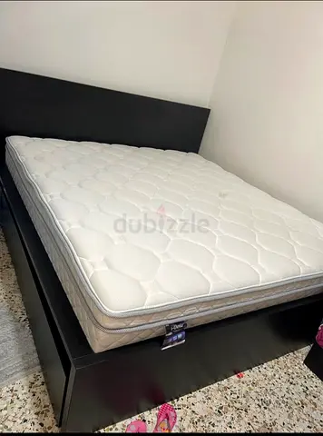IKEA MALM Queen Size Bed + 2 Storage Drawers + Mattress